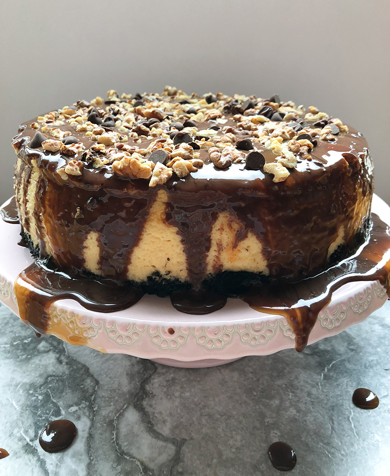 Gluten Free Turtle Cheesecake