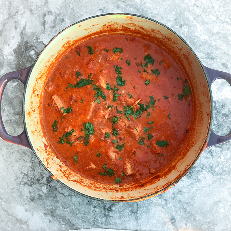 Chicken Tikka Masala in dutch oven