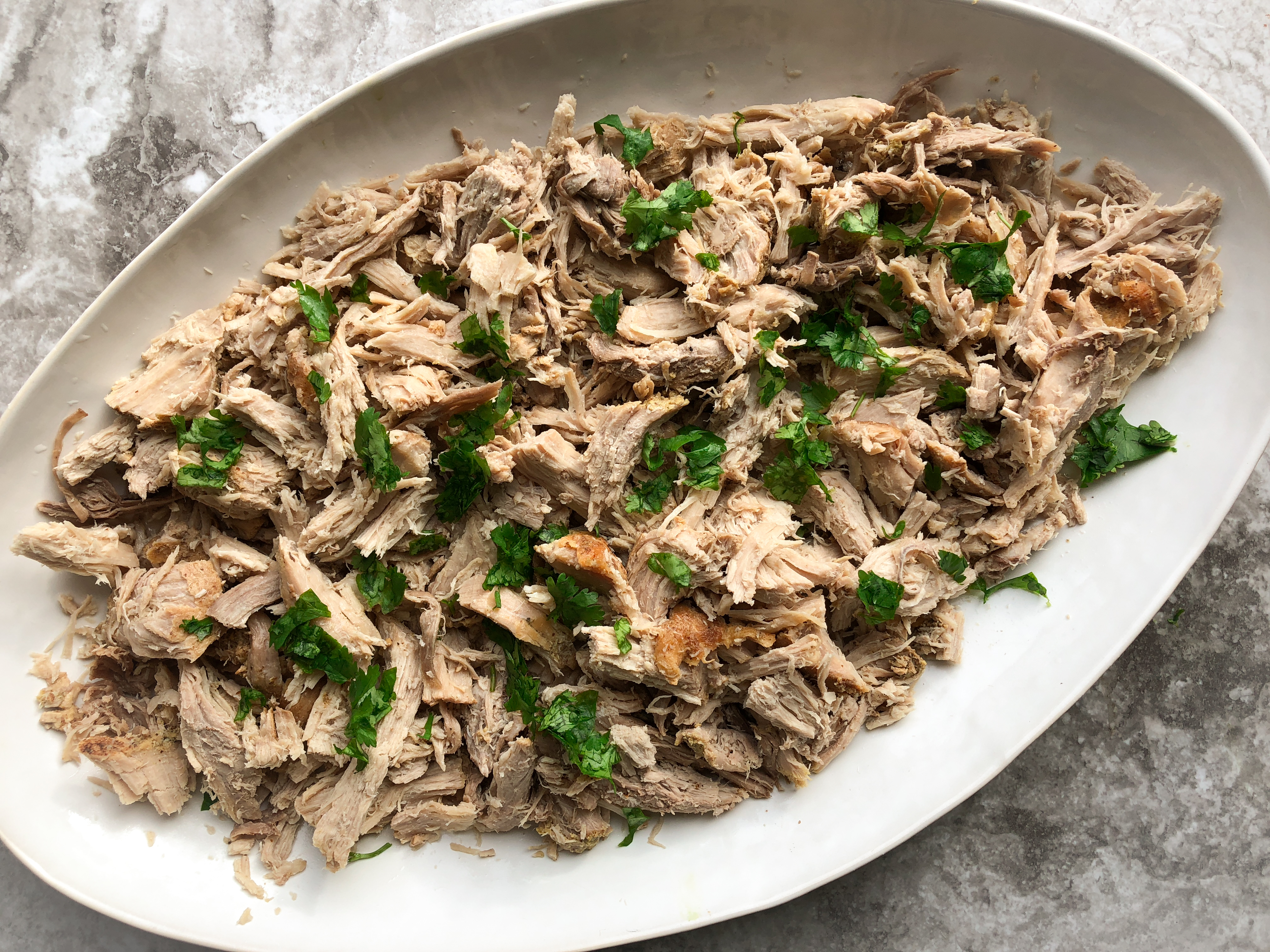 Shredded pork tenderloin.