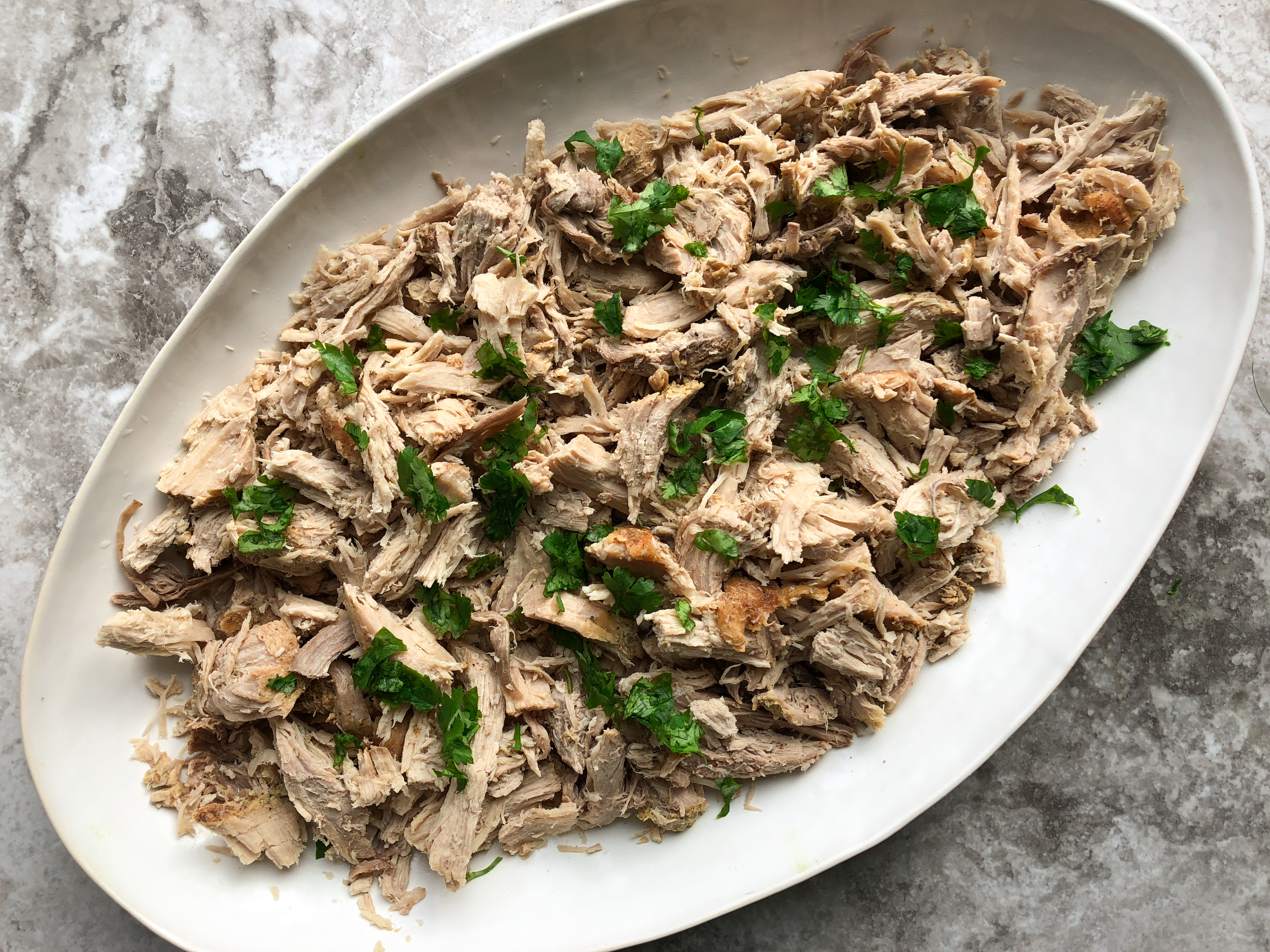 Shredded pork tenderloin.