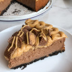 Chocolate Peanut Butter Cup Cheesecake, gluten free cheesecake slice