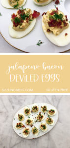 Roasted jalapeno and bacon deviled egg recipe. Gluten free mother's day or easter recipe.