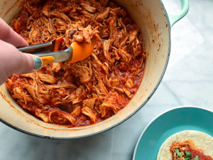 Shredded Chipotle Chicken being served