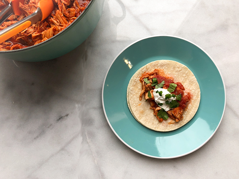 Shredded Chipotle Chicken taco