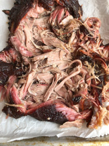 Smoked KC-Style Pulled Pork, shredded close up