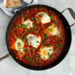 Shakshuka with harissa and burrata